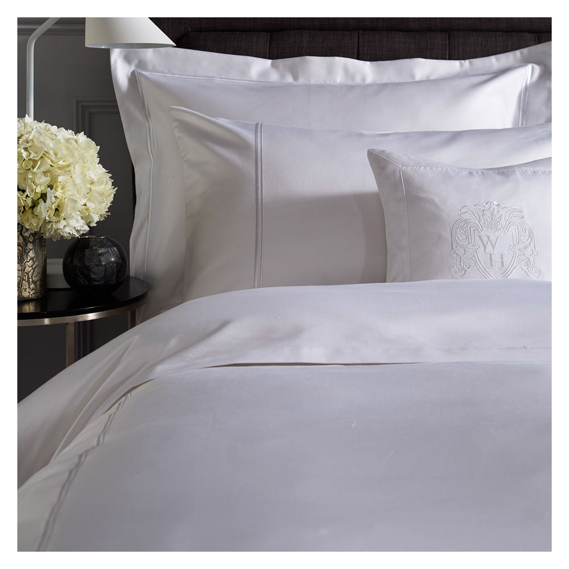 Double Cord 800TC Pair of Housewife Pillowcases, White