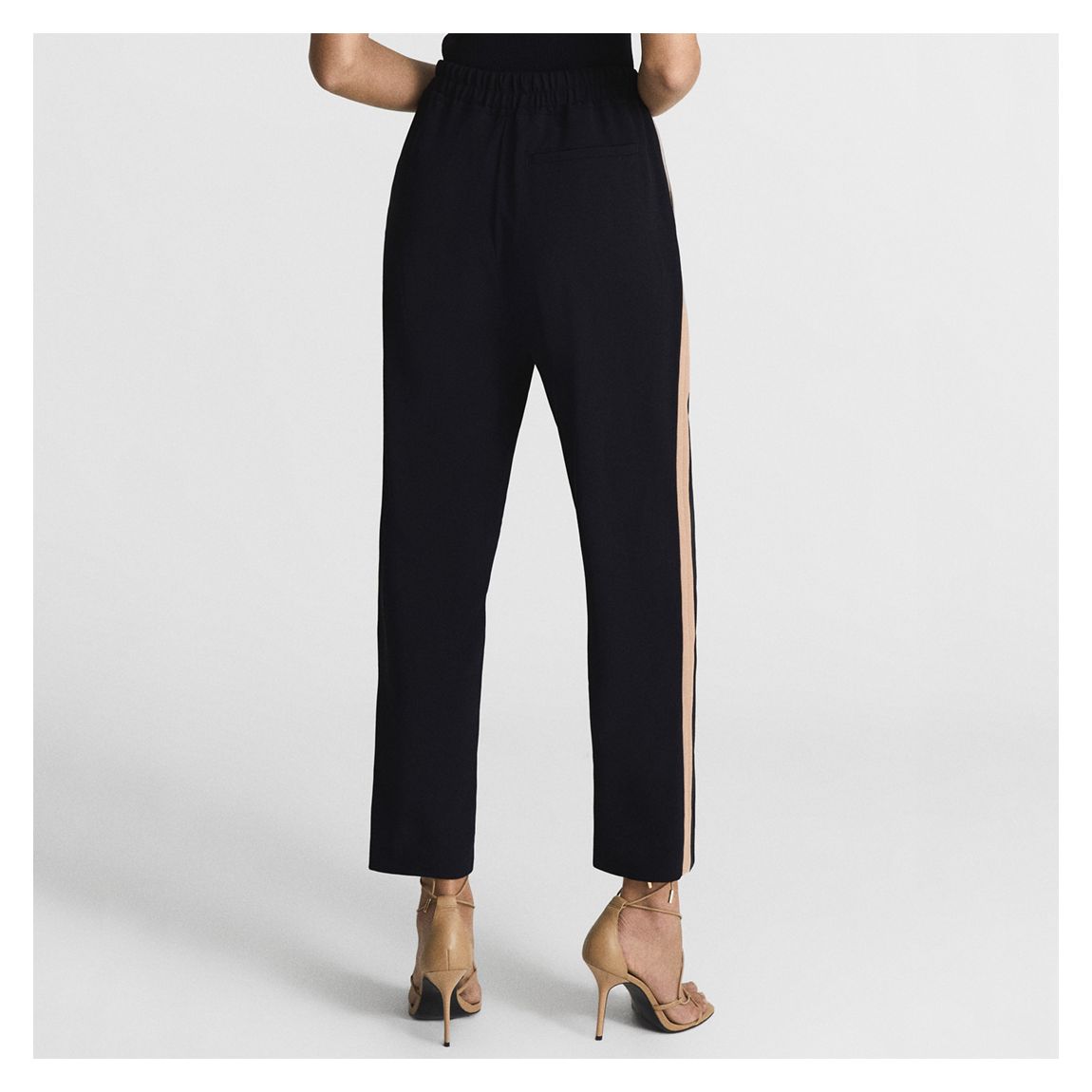 Navy Petite Frazer Side Stripe Trousers