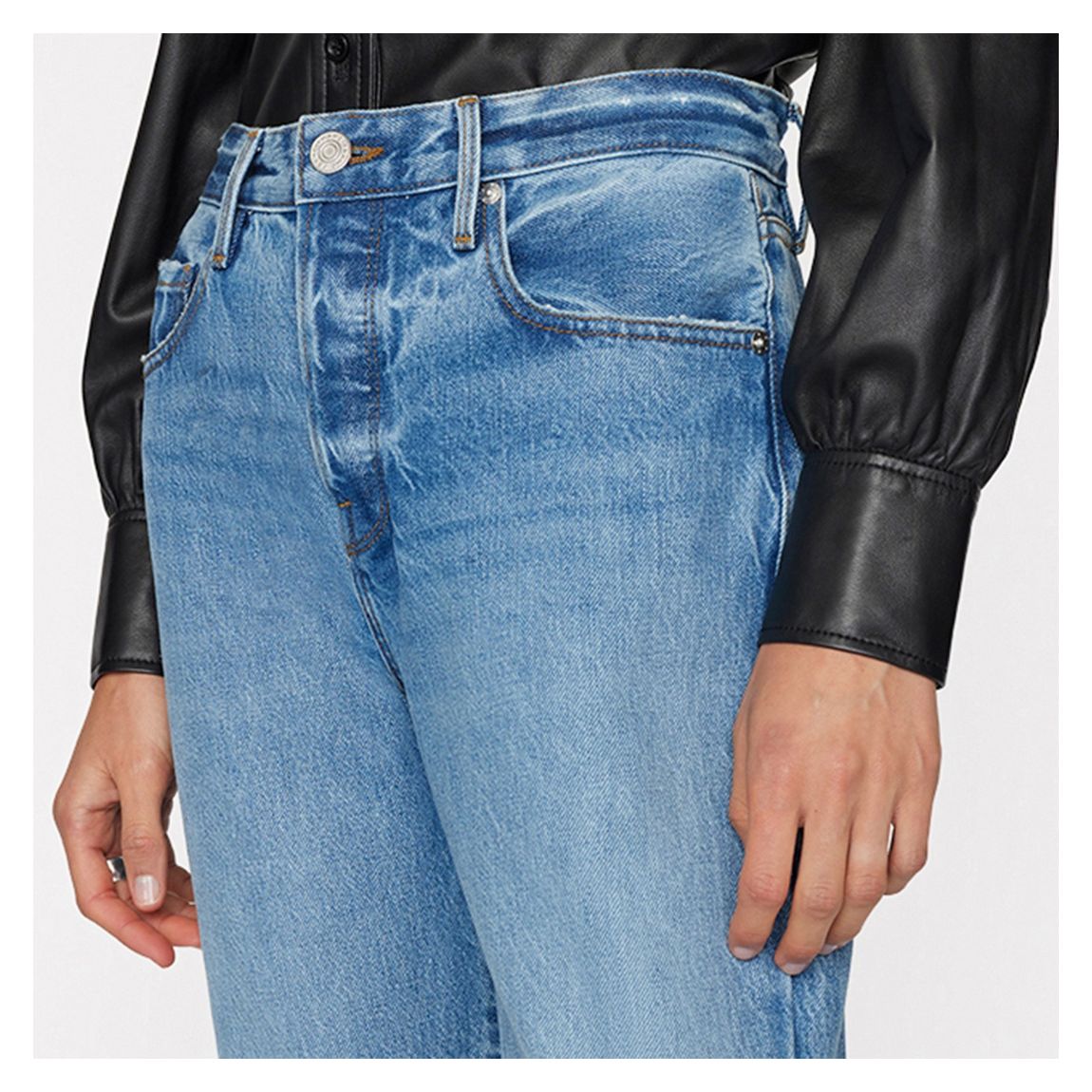 Mid Blue Le Original Straight Jeans