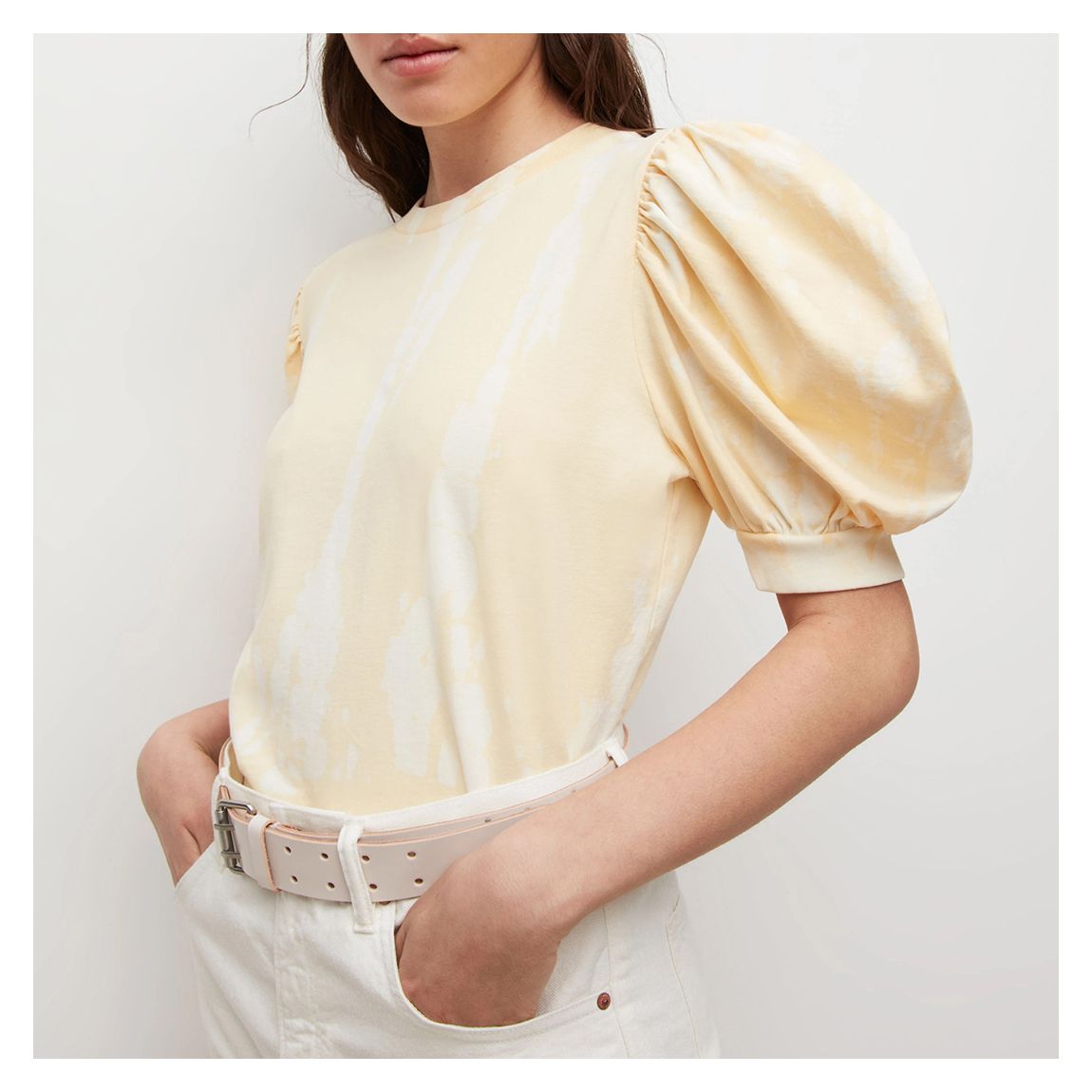 Yellow Elizah Tie Dye Cotton T-Shirt