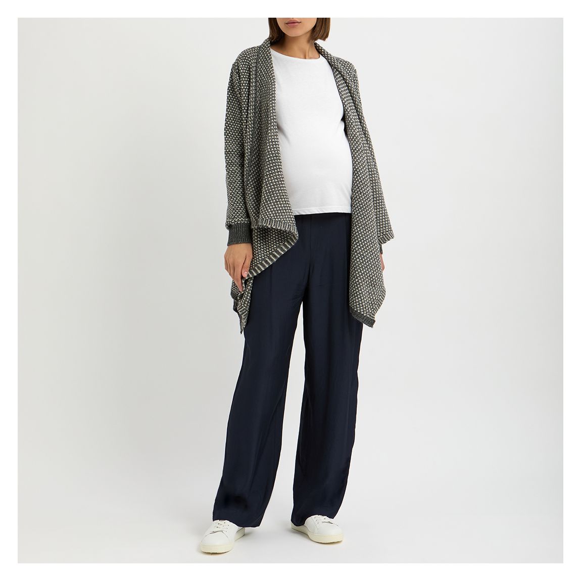 Charcoal Drape Maternity And Nursing Cardigan