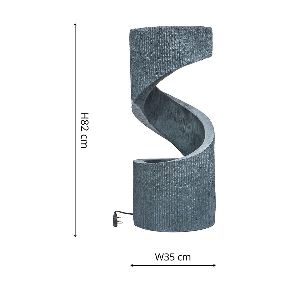 Spiral Water Feature Cement, H82Cm W35CM