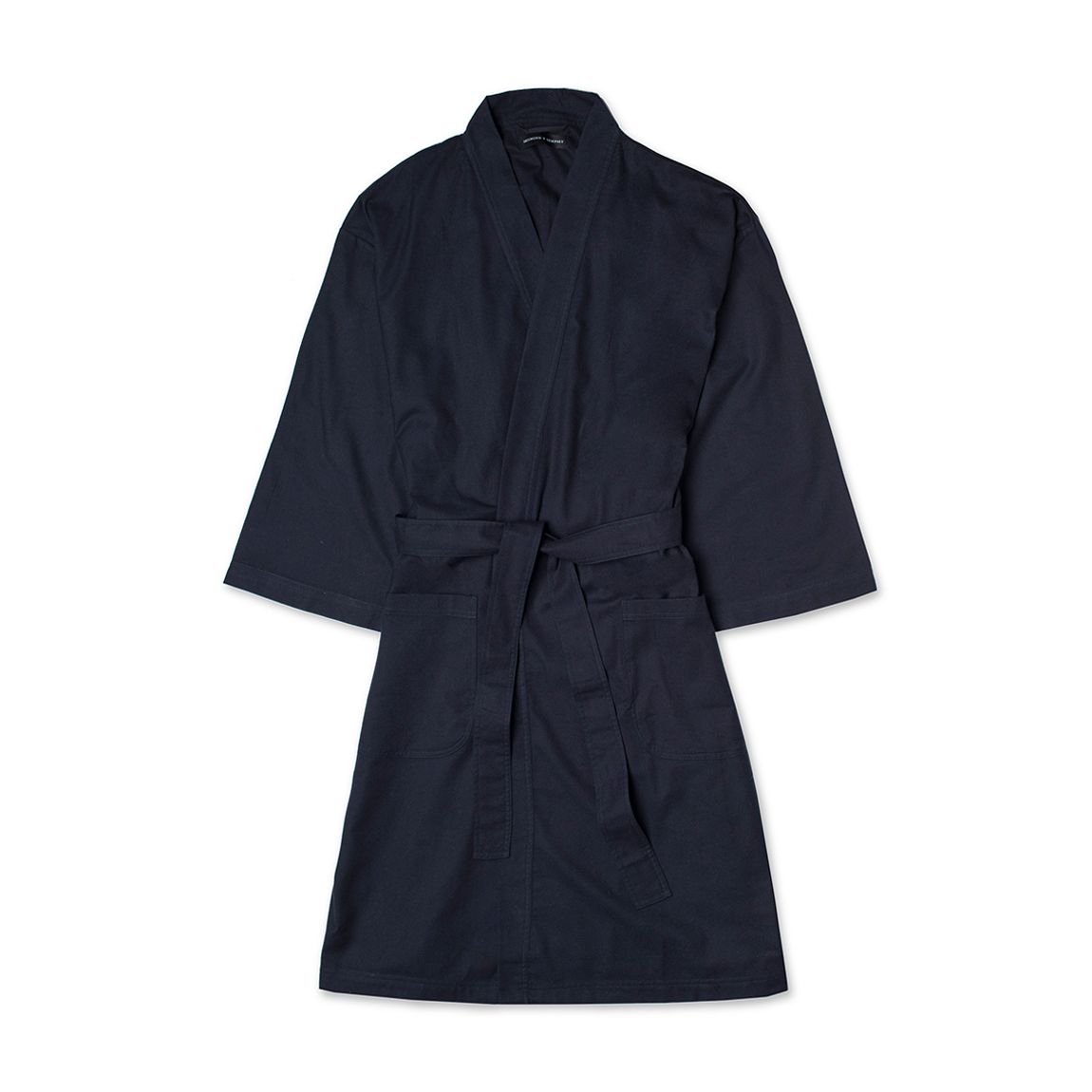 Blue Brushed Mens Wrap Robe