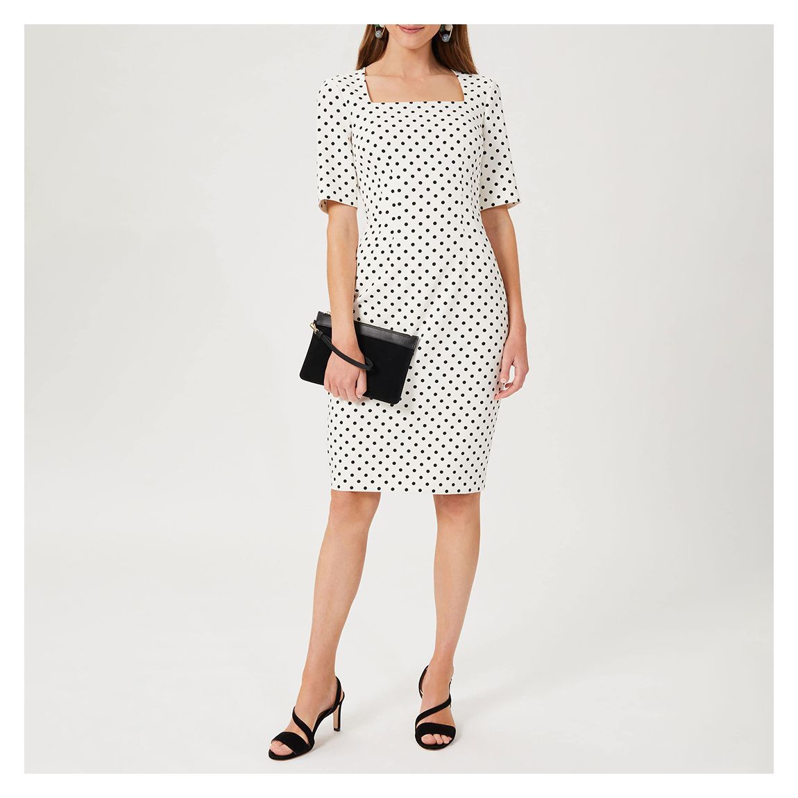 White/Black Astraea Poka Dress