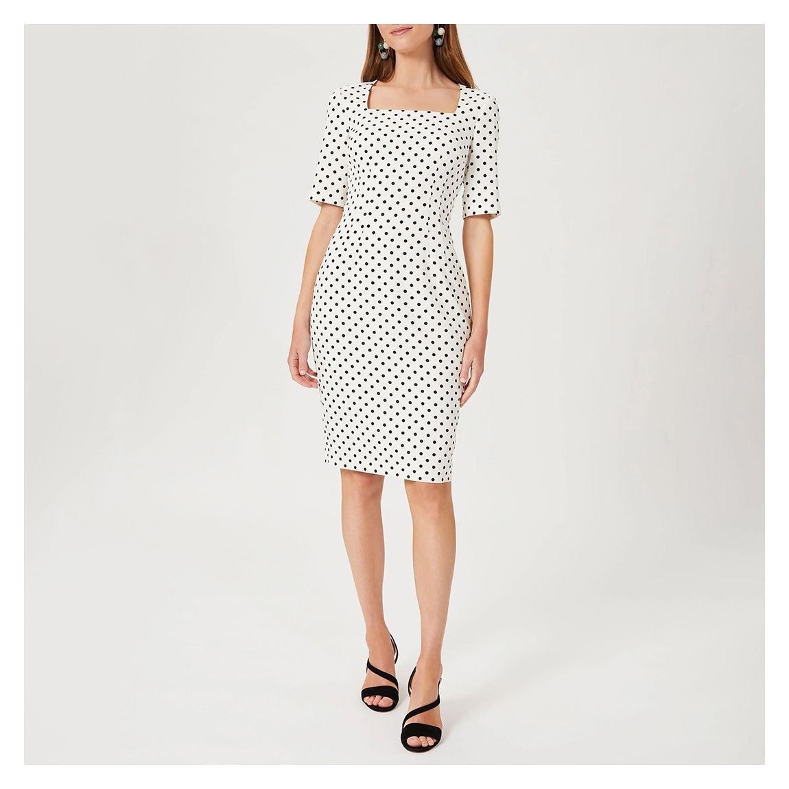 White/Black Astraea Poka Dress