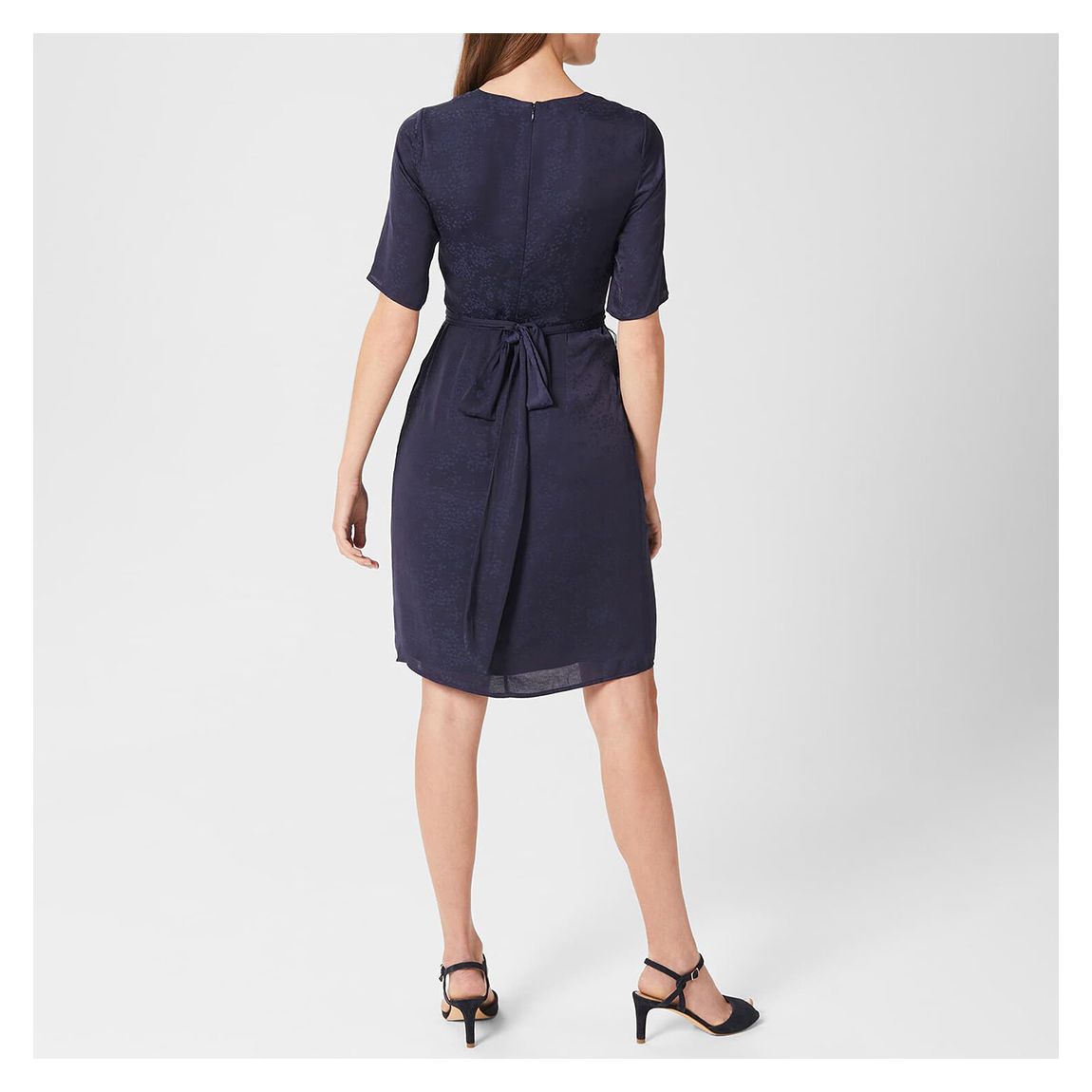 Navy Anya Jacquard Dress