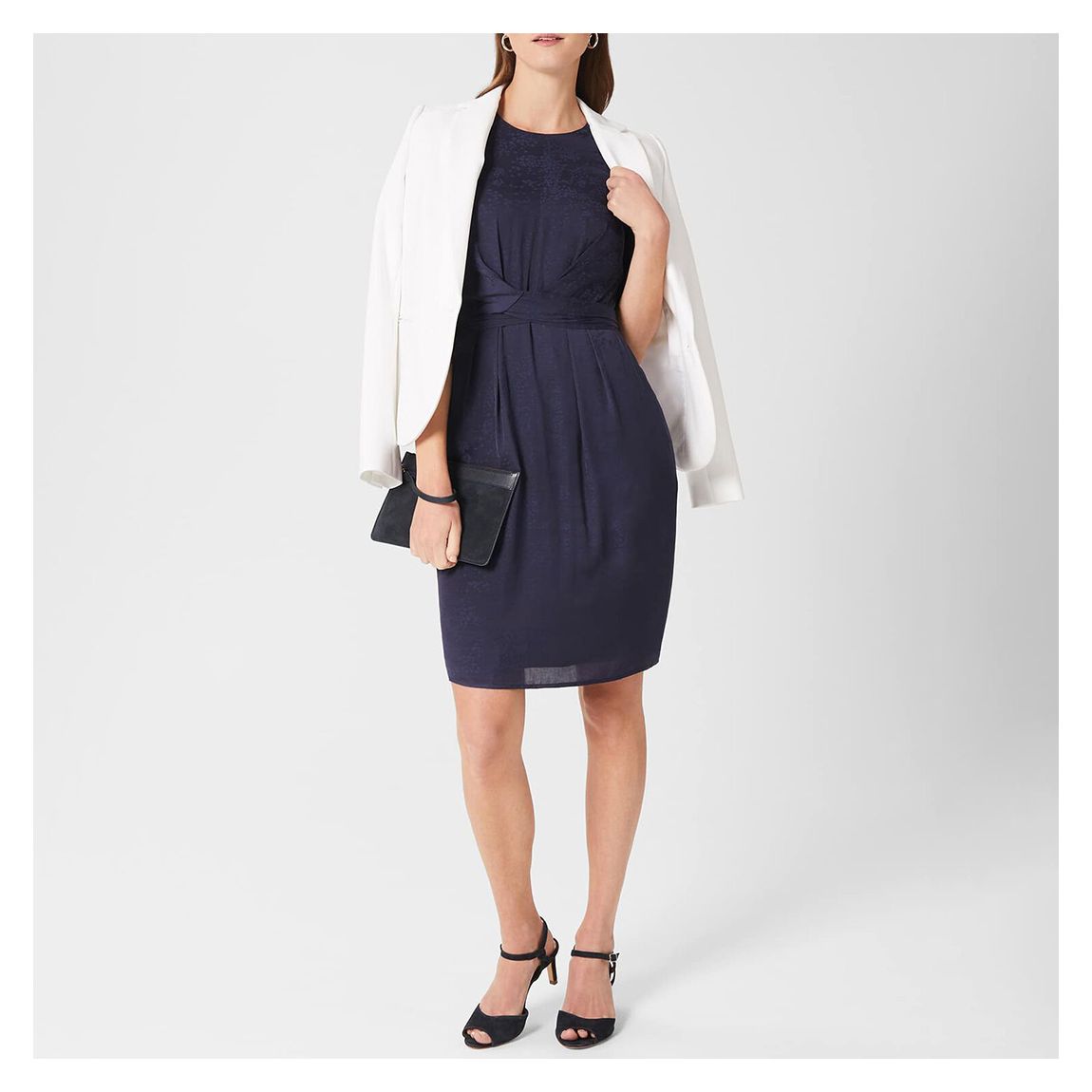 Navy Anya Jacquard Dress