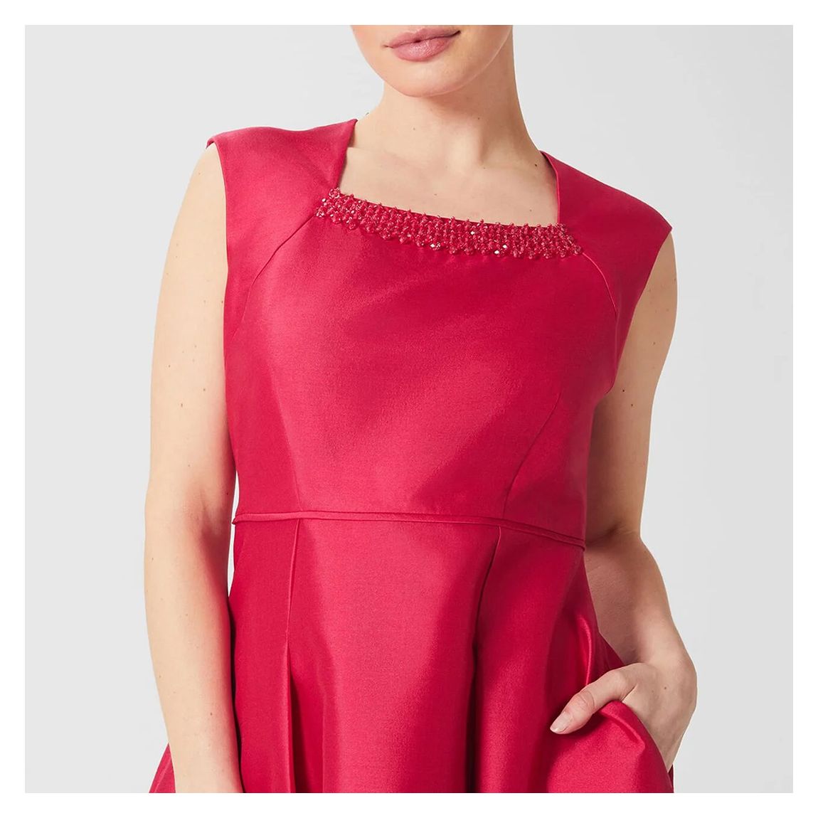 Hobbs London フェミニン ベゴニア レッド ドレス Emma Wool Voile ドレス - 赤 | JOSEPH JP