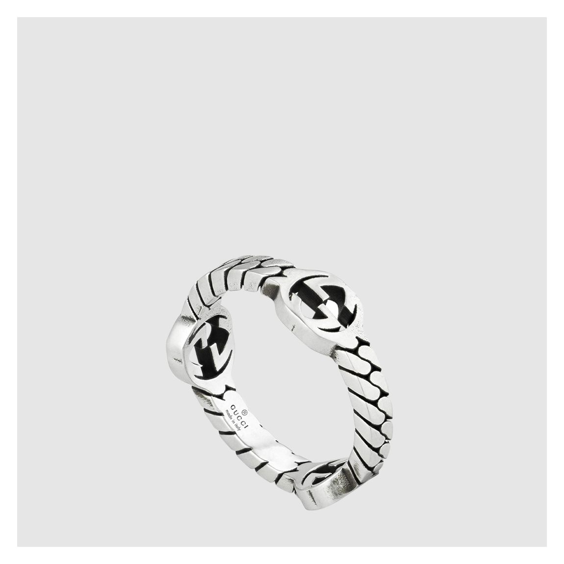 Interlocked G Ring in 925 Sterling Silver