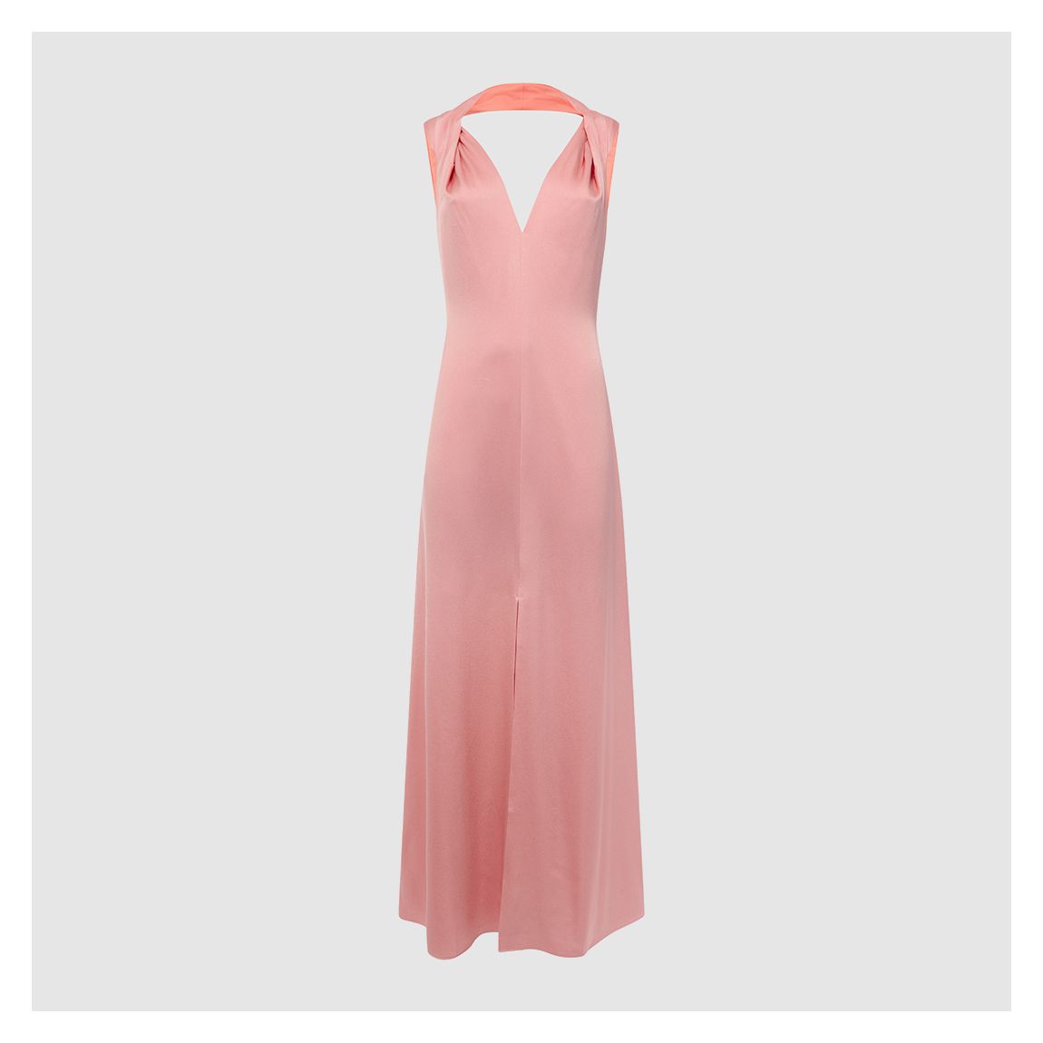 Coral Lila Silk Blend Twist Dress