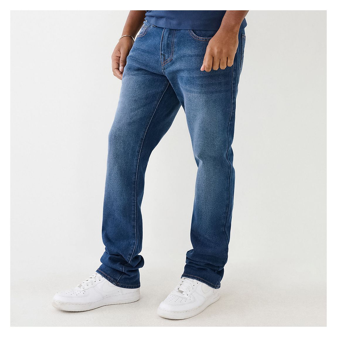 Mid Blue Ricky Straight Stretch Jeans