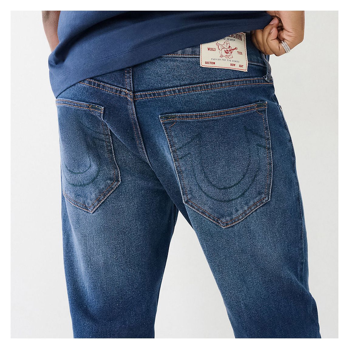 Mid Blue Ricky Straight Stretch Jeans