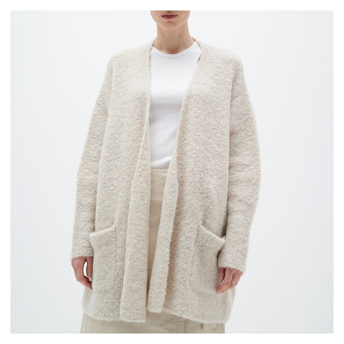Beige Rocco Wool Blend Cardigan
