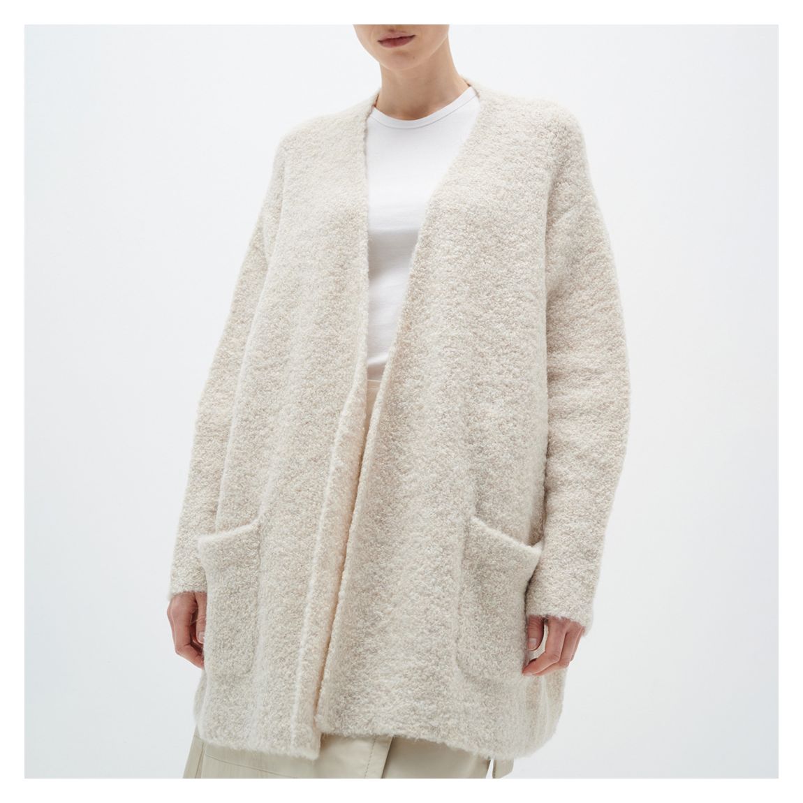 Beige Rocco Wool Blend Cardigan
