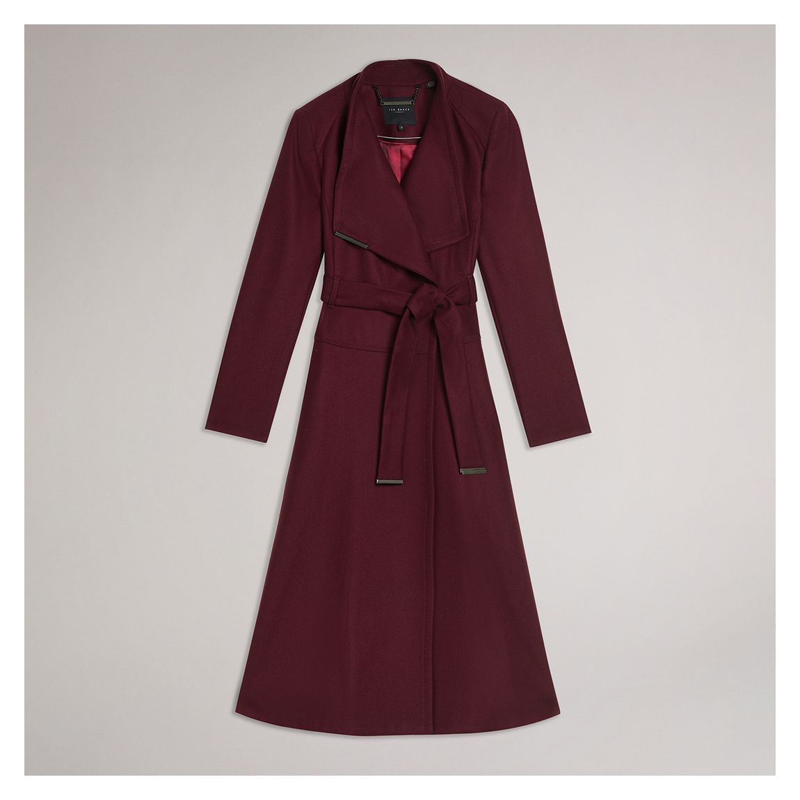 Burgundy Roseika Wool Blend Coat