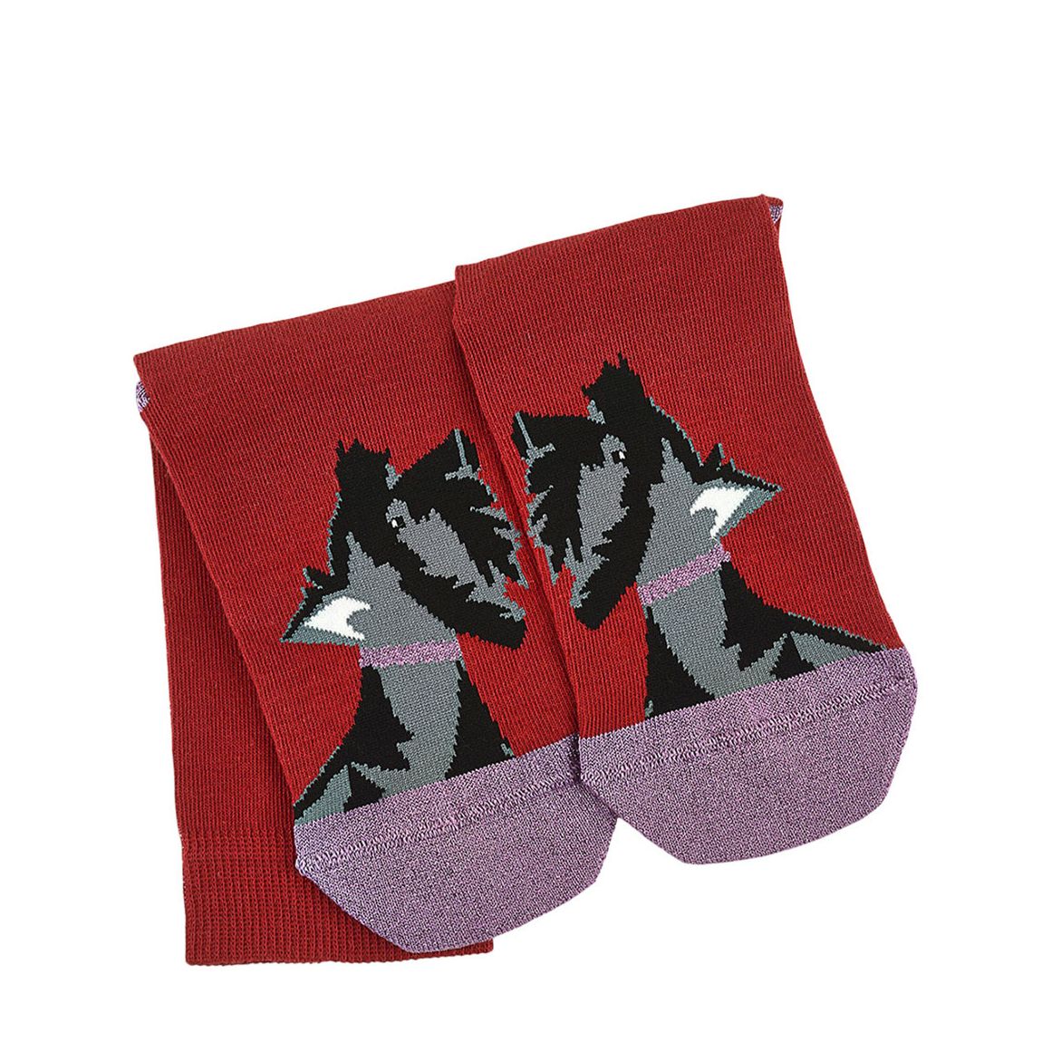Bright Red Festive Dogs 1PK Dog Socks