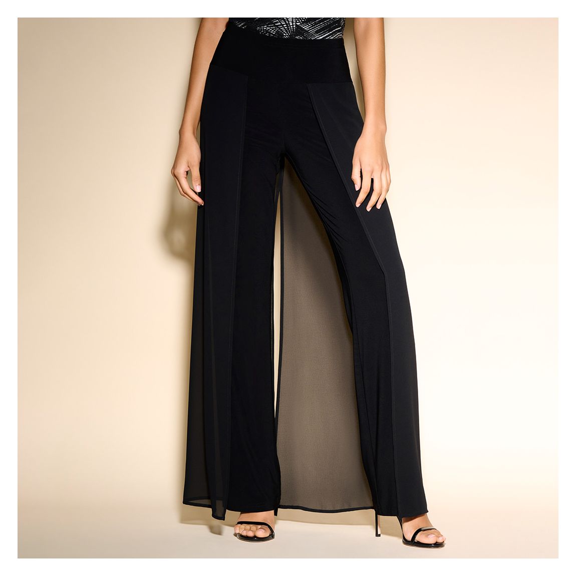 Black Chiffon Overlay Trouser