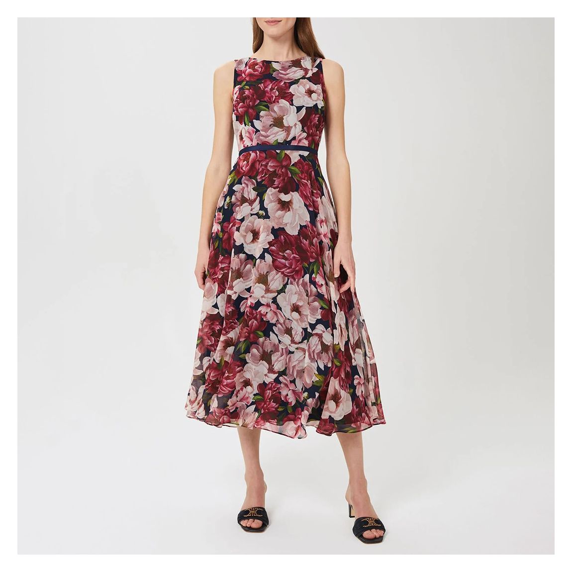 Pink Carly Floral Midi Dress