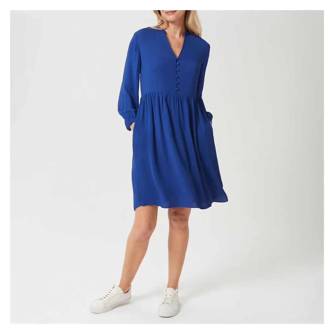 Blue Jessie V-Neck Mini Dress