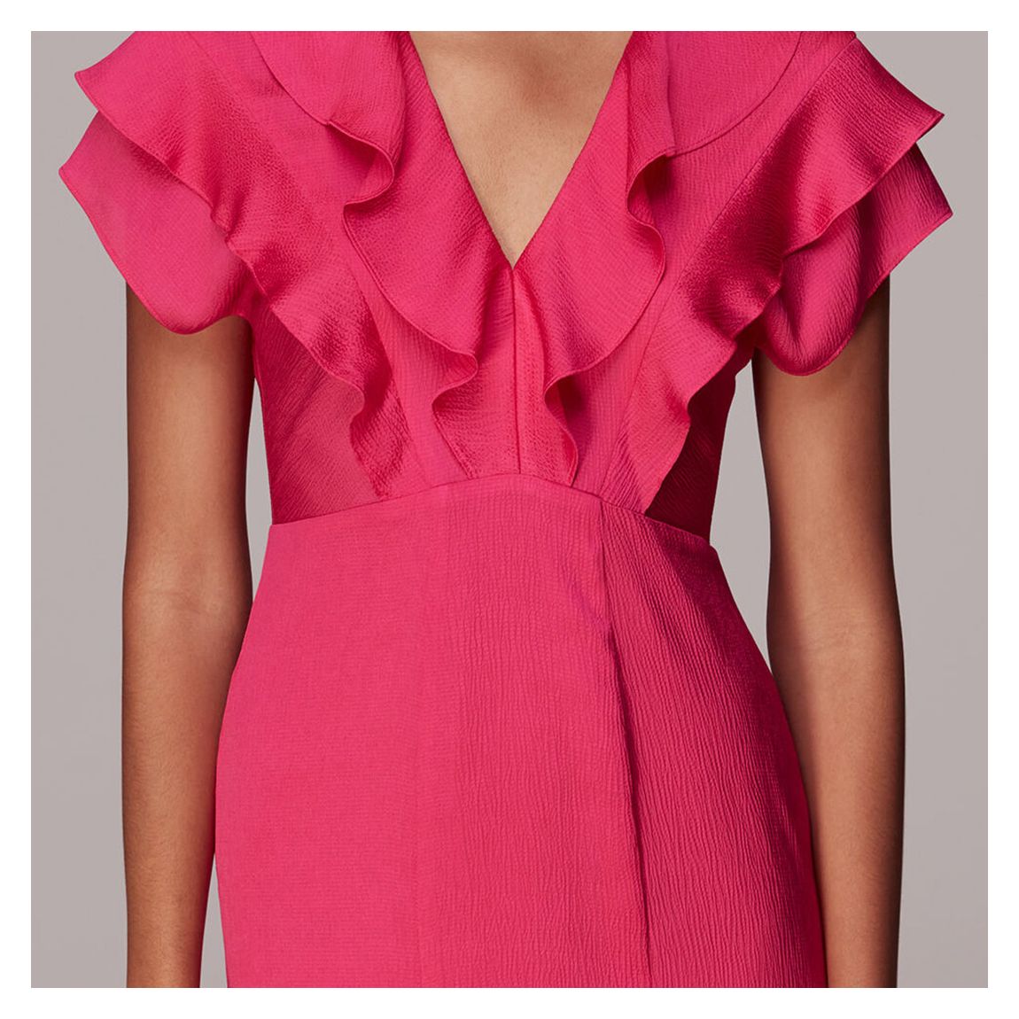 Pink Adeline Frill Midi Dress