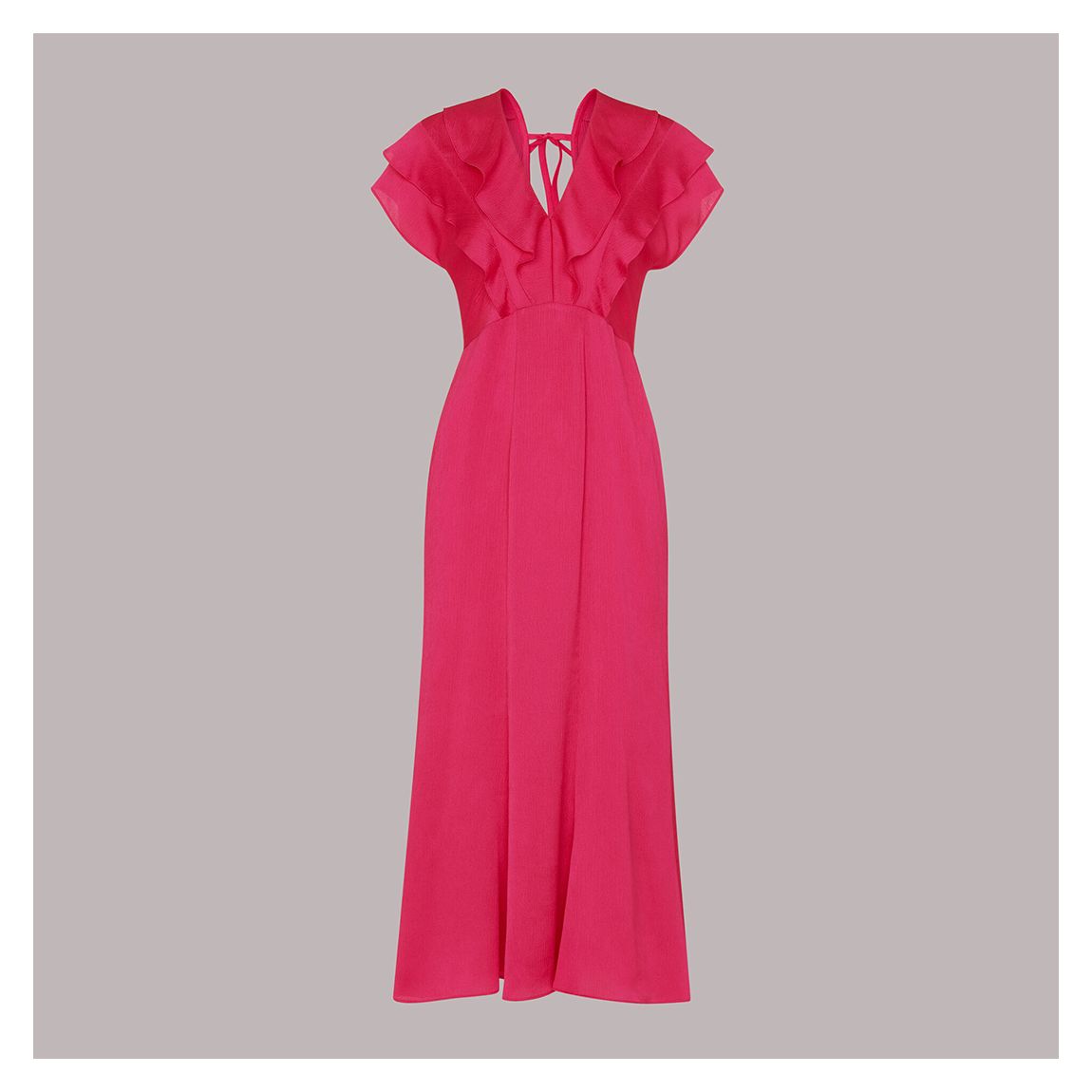 Pink Adeline Frill Midi Dress