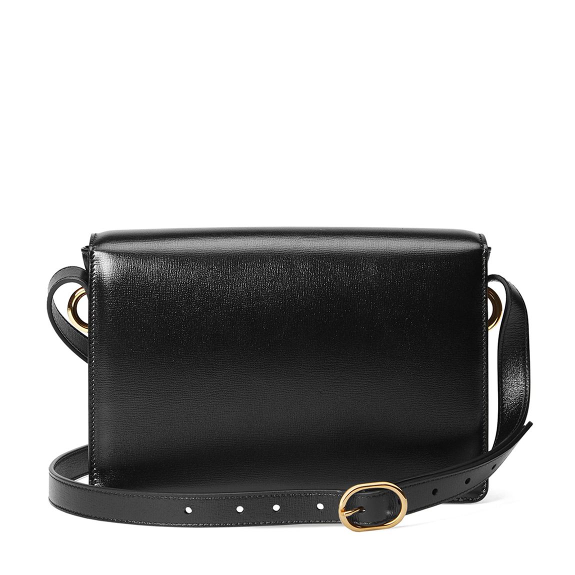 Gucci GG Leather Shoulder Messenger Bag In Black