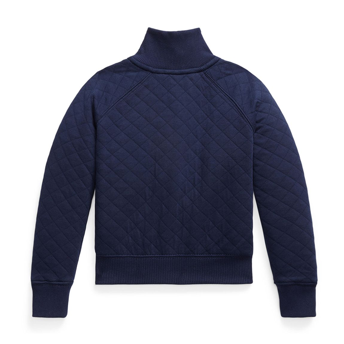 Older Girl's Dark Blue Quilted Cotton Blend Jacket