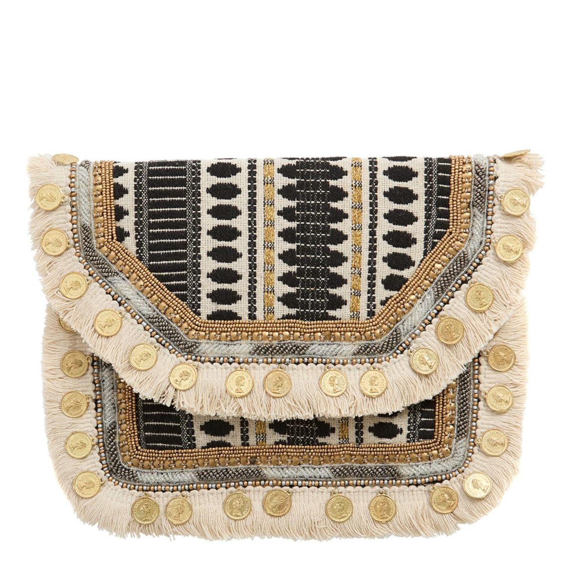 Black/Cream Embroidery Bag