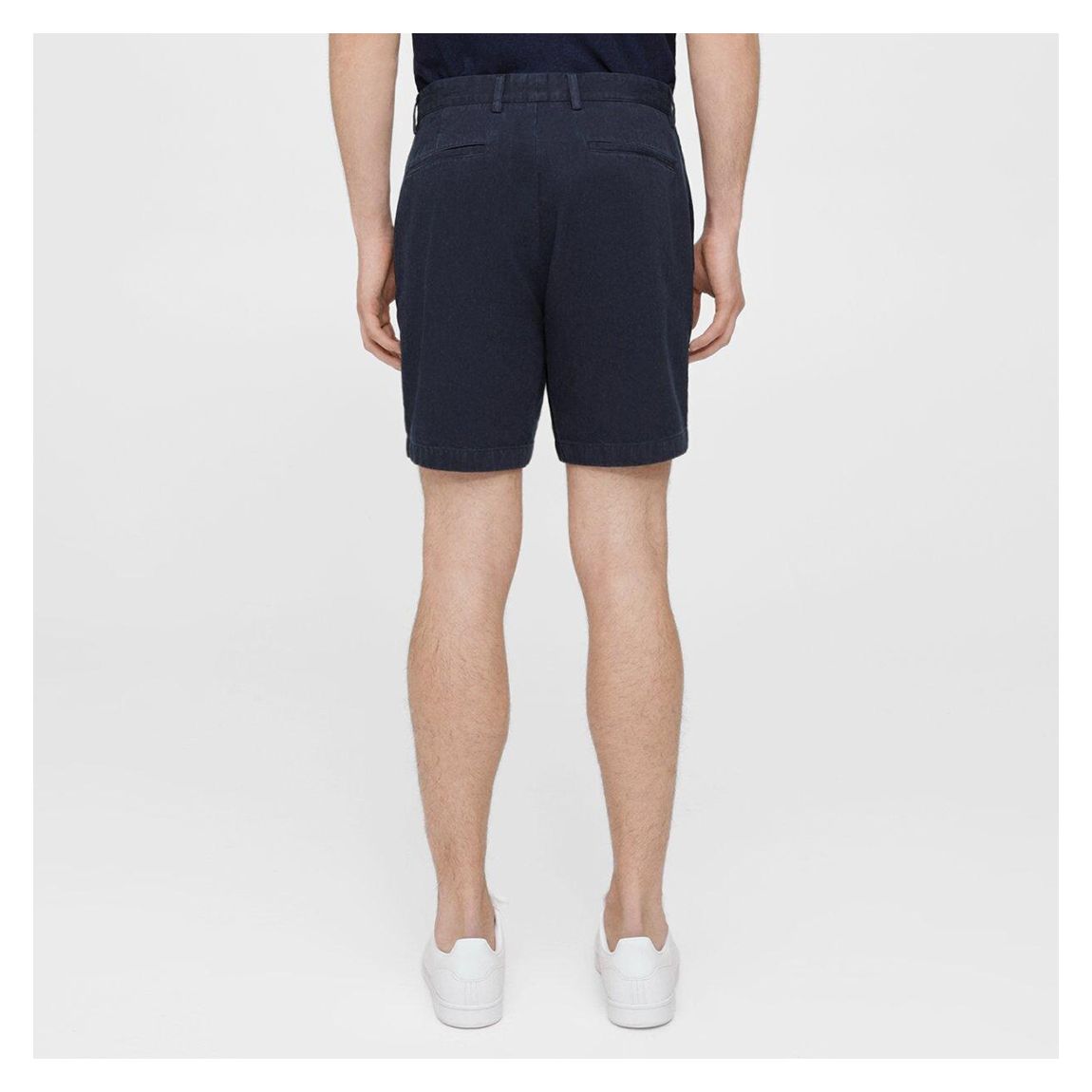 Navy Zaine Cotton Linen Blend Shorts