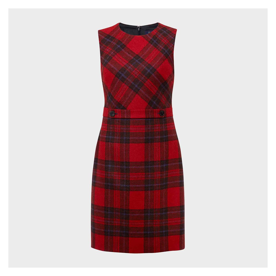 Red Melanie Check Wool Dress