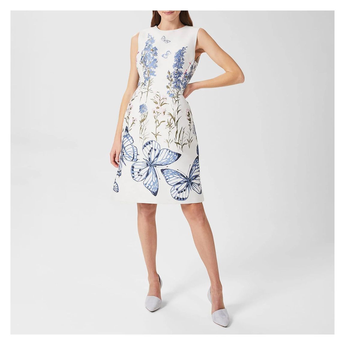 White Jennifer Shift Cotton Blend Dress