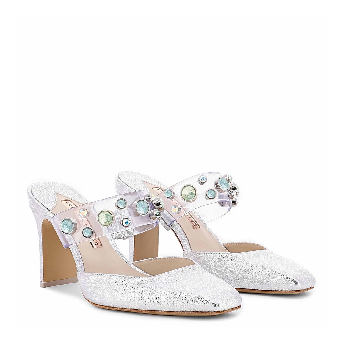 Silver Dina Heeled Mule