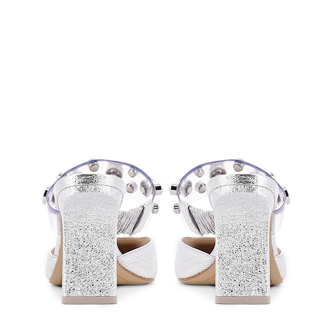 Silver Dina Heeled Mule