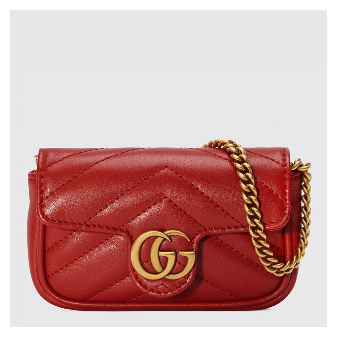 Gucci Red GG Marmont Super Mini Shoulder Bag