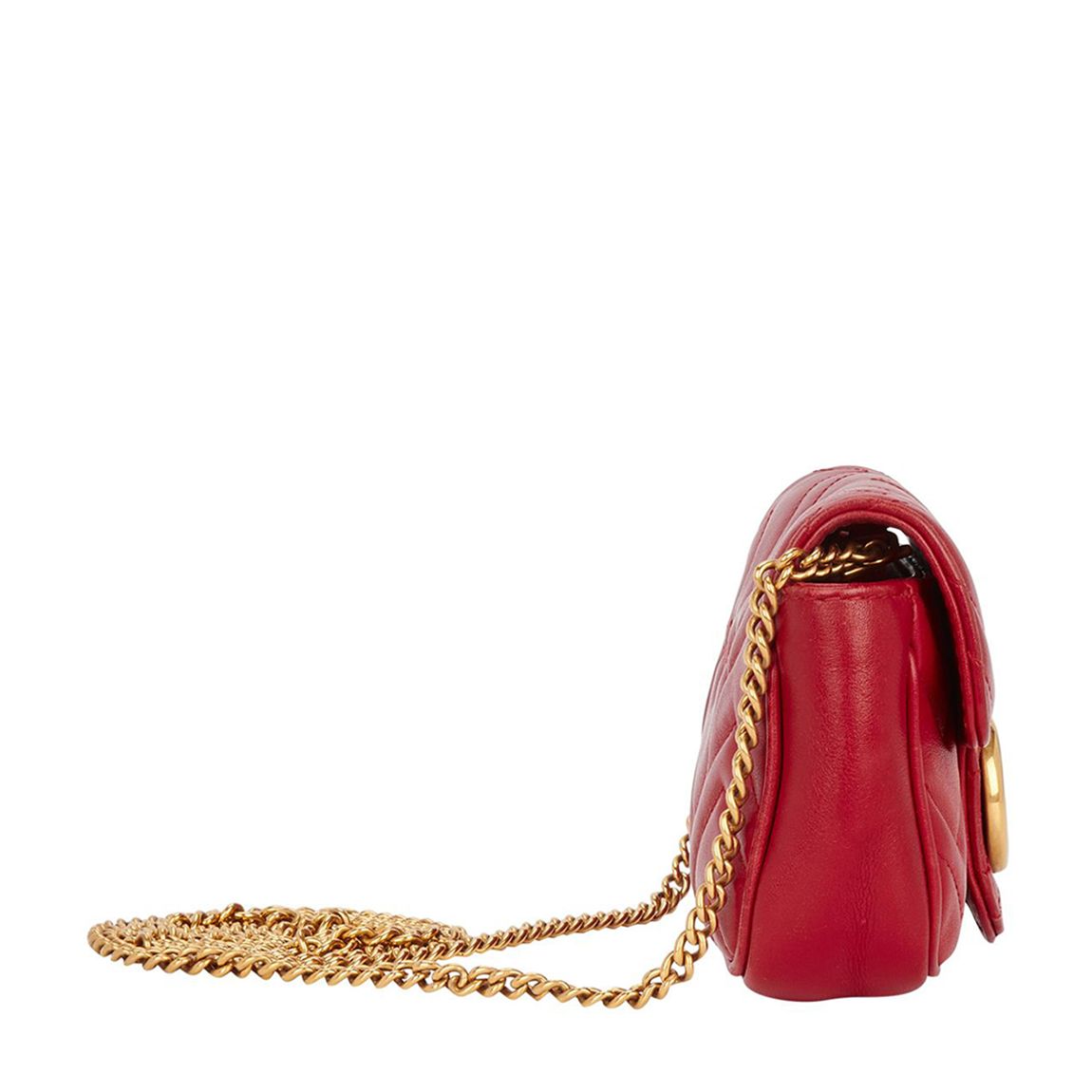 Gucci Red GG Marmont Super Mini Shoulder Bag