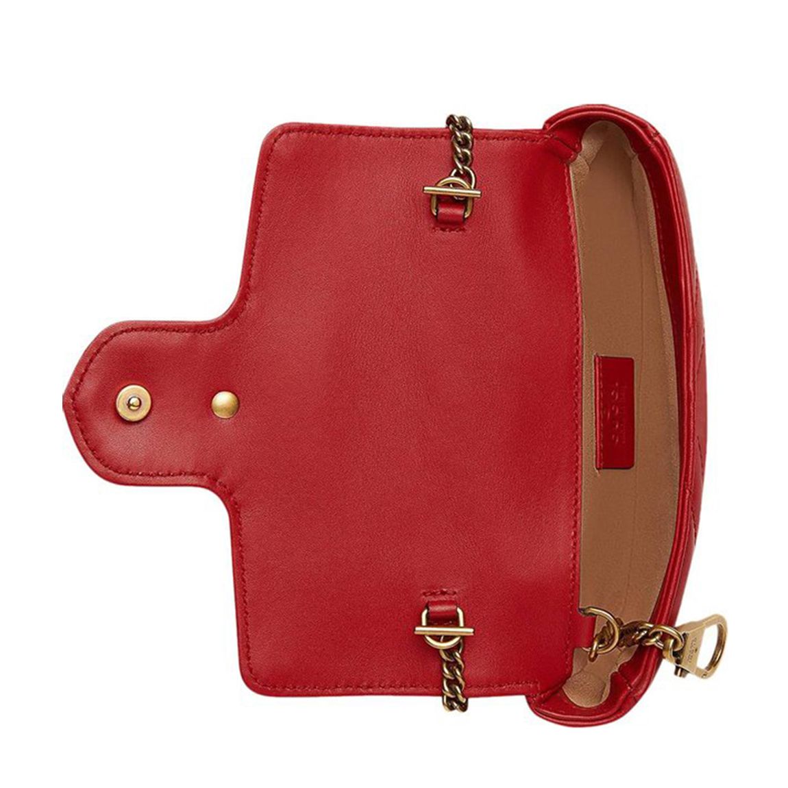 Gucci Red GG Marmont Super Mini Shoulder Bag