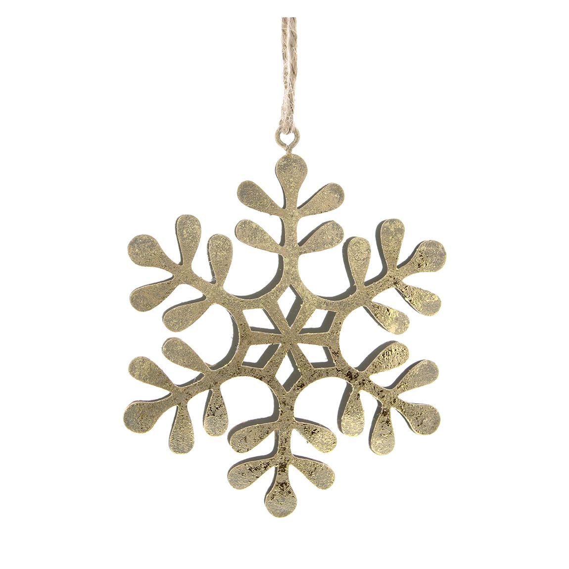 Set of 4 Metal Gold Snowflake Tree Decorations