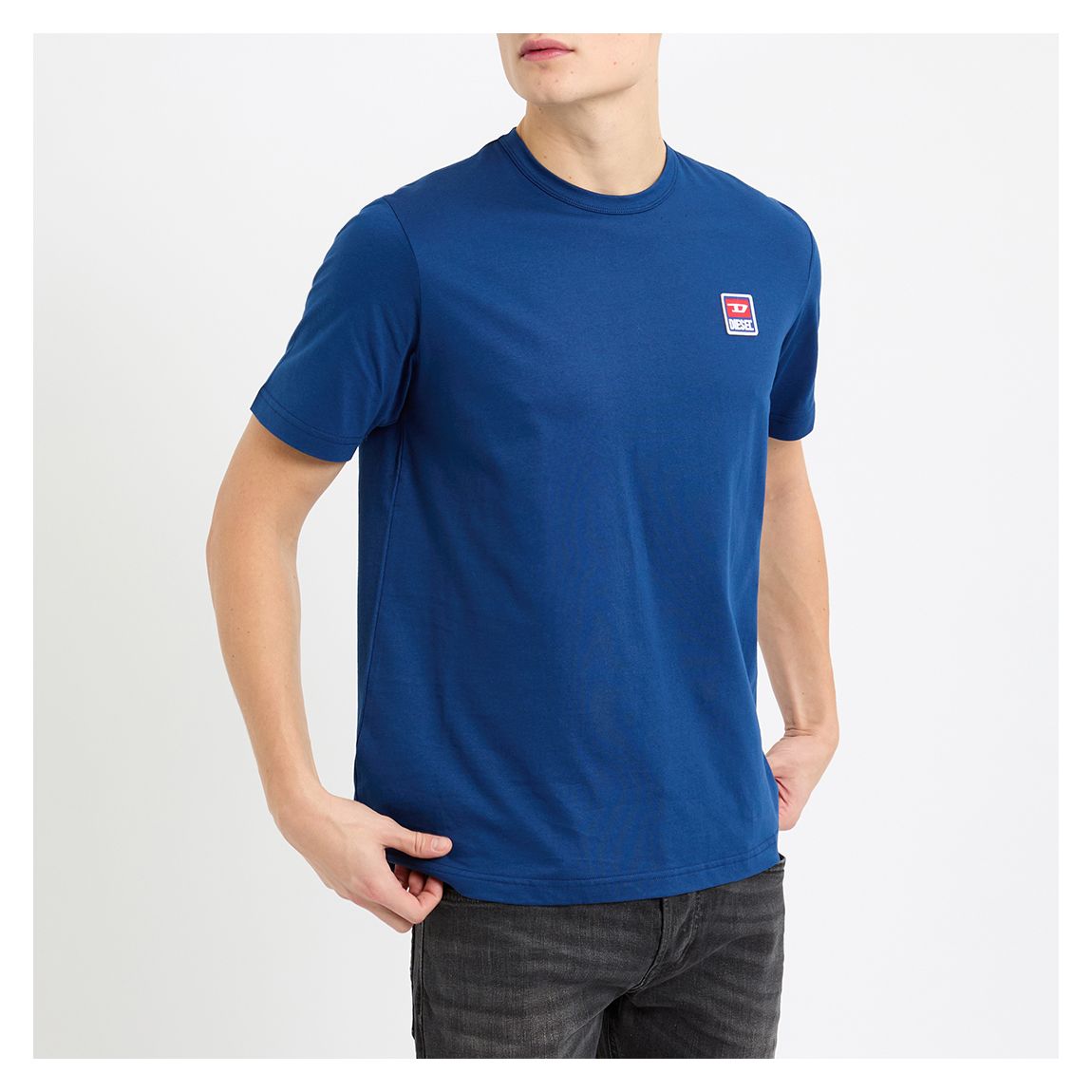 【DIESEL】 blue cotton t-shirt （関税送料込） DIESEL Blue Cotton T-shirt T-DIEGO-LOGO | IsuiT