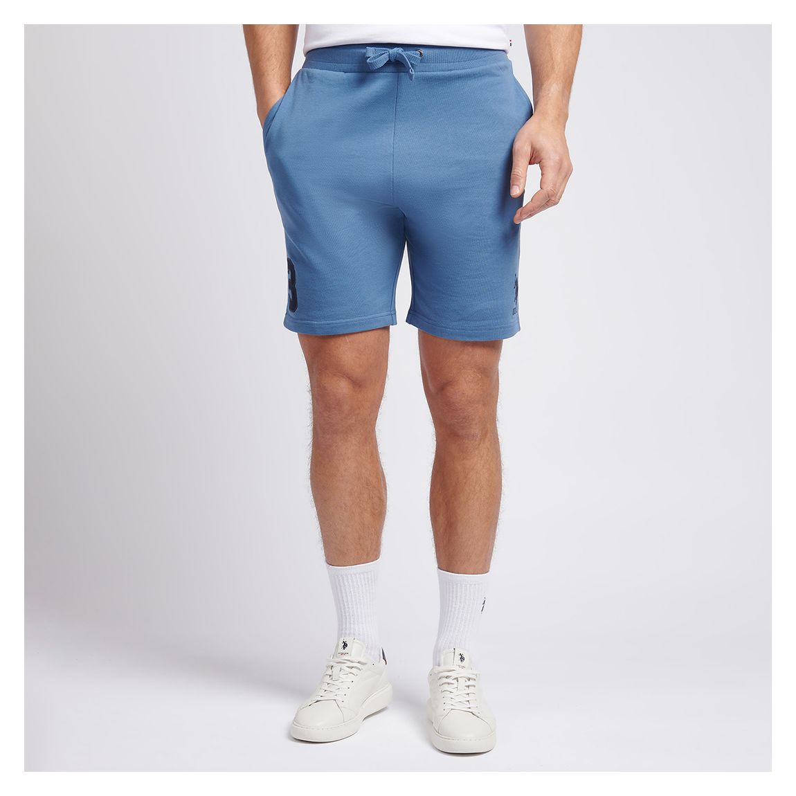 Blue Player Cotton Jogger Shorts
