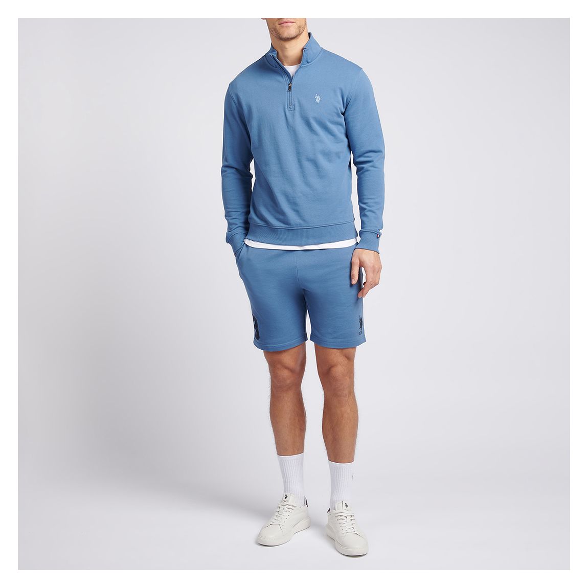 Blue Player Cotton Jogger Shorts