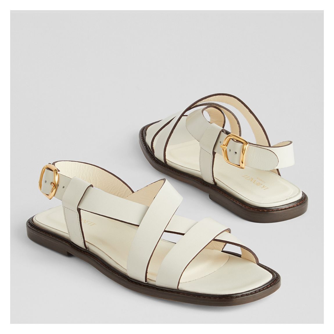 White Leather Telma Flat Sandal