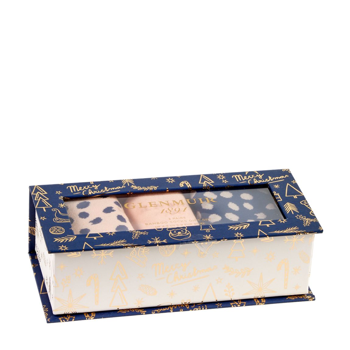 Pink and Navy 3pk Socks Gift Box