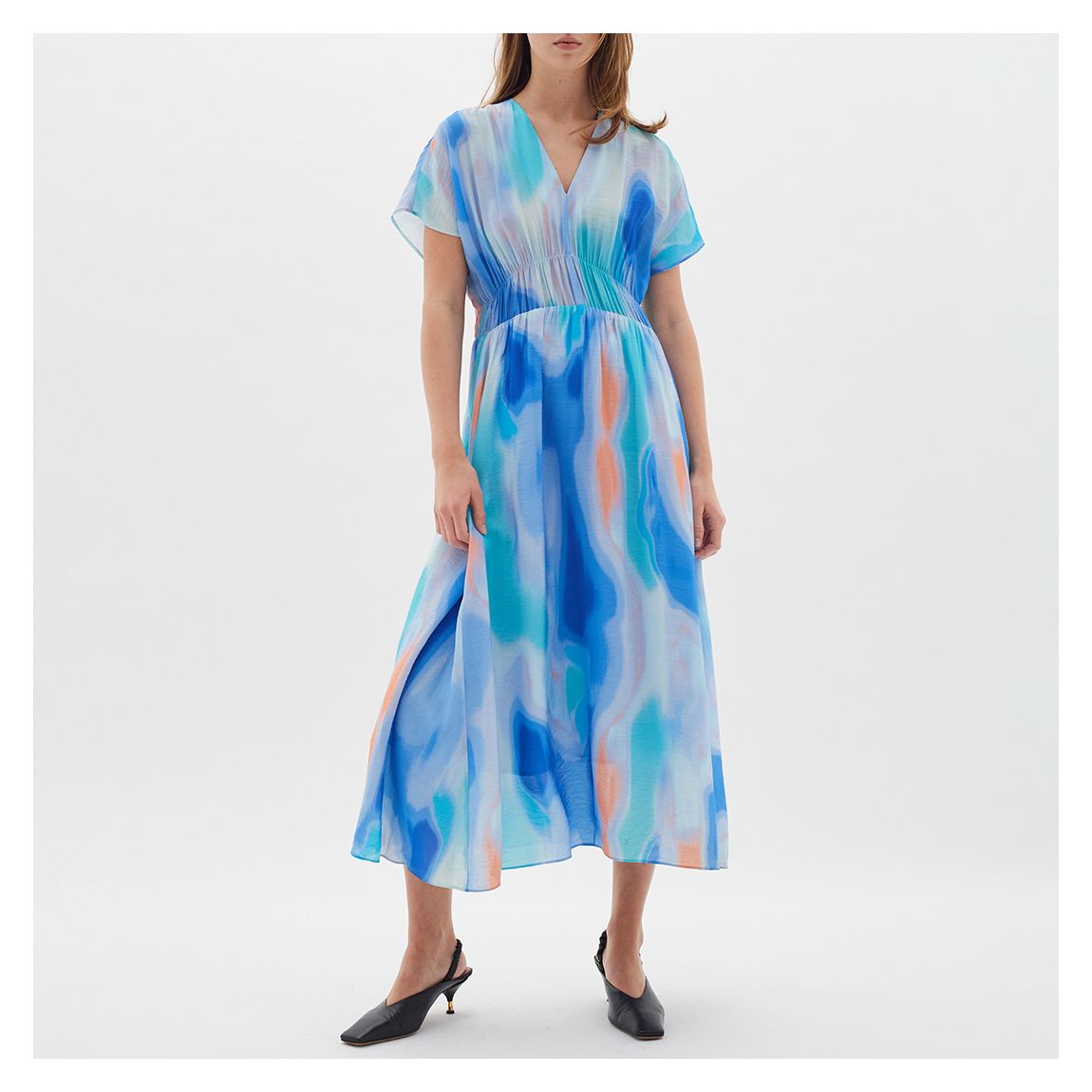 Multi Blue Print Joie Midaxi Dress