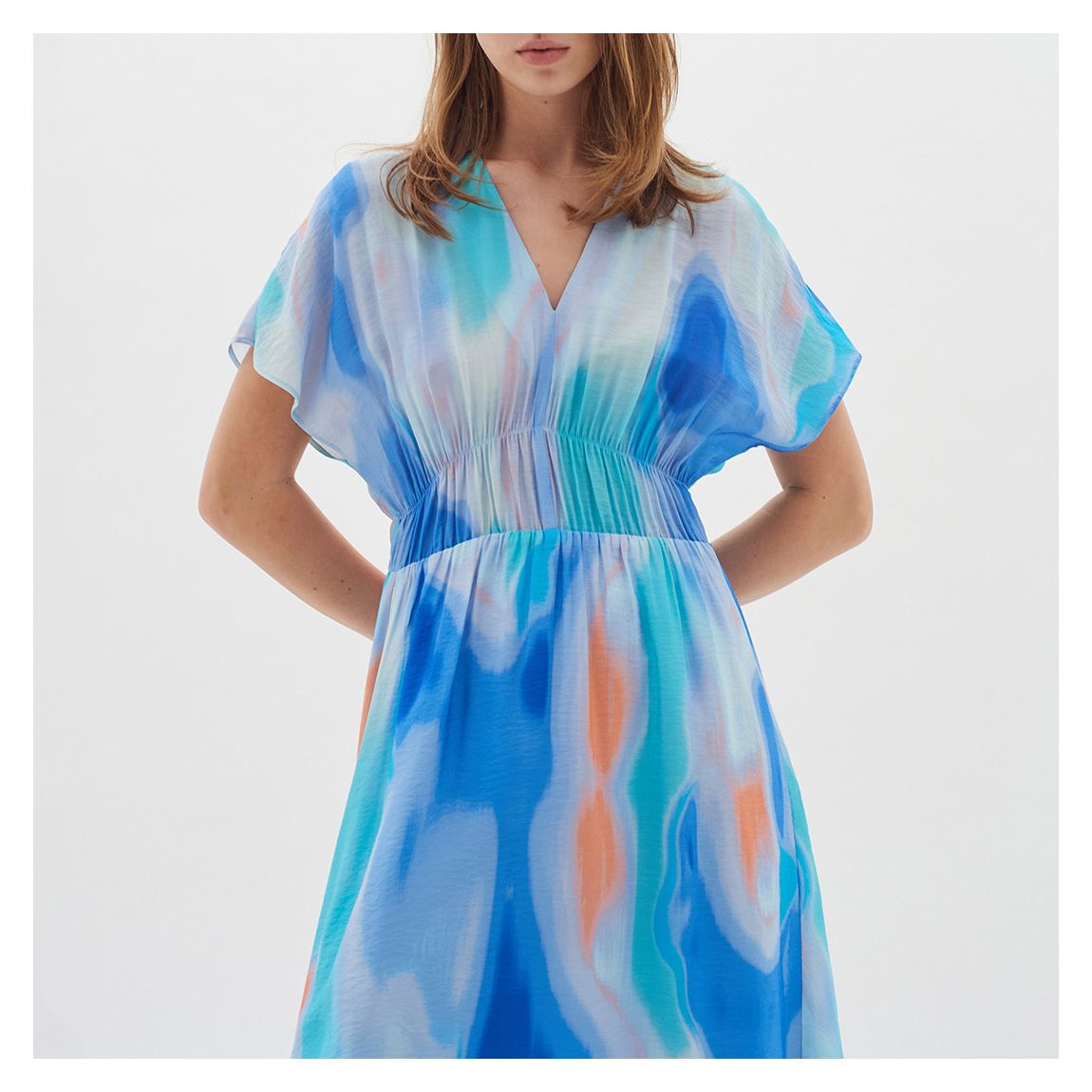 Multi Blue Print Joie Midaxi Dress