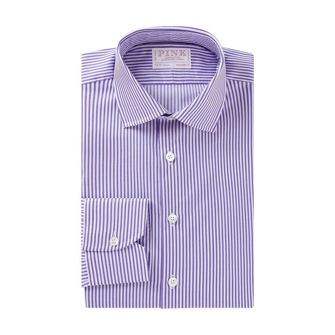 Purple Stripe Tailored Fit Cotton Shirt