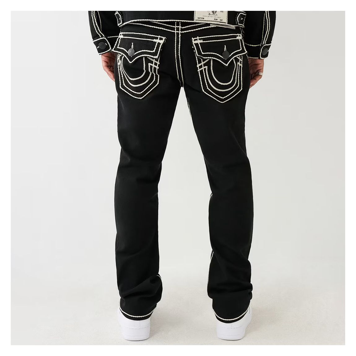 True Religion Black Ricky Rope Stitch Jeans - BrandAlley