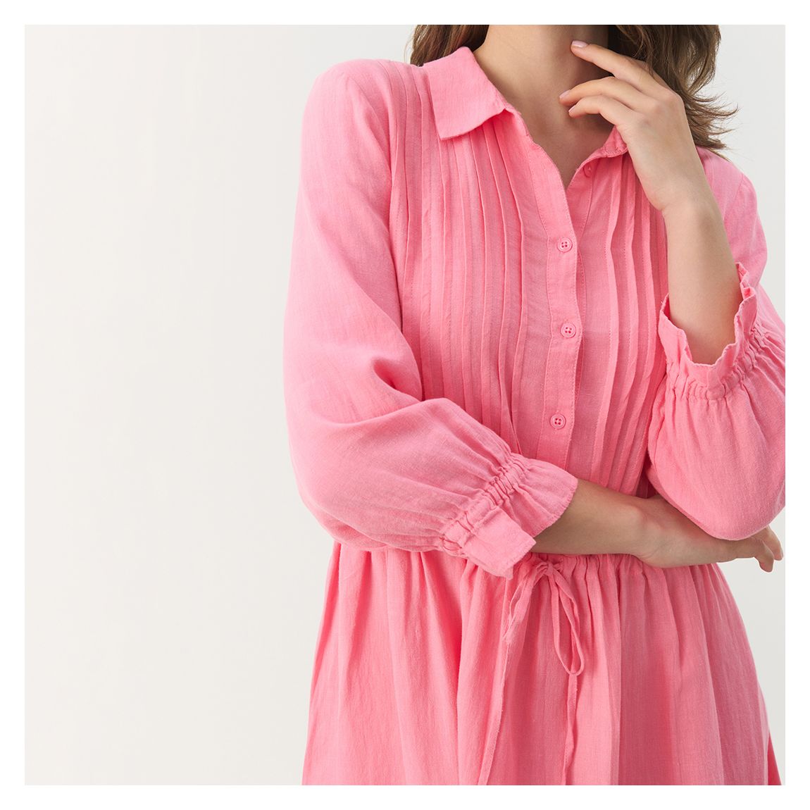 Pink Linen Dress
