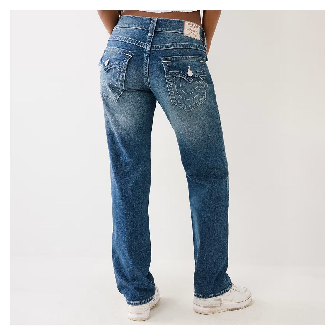 Blue Ricki Relaxed Straight Stretch Jeans