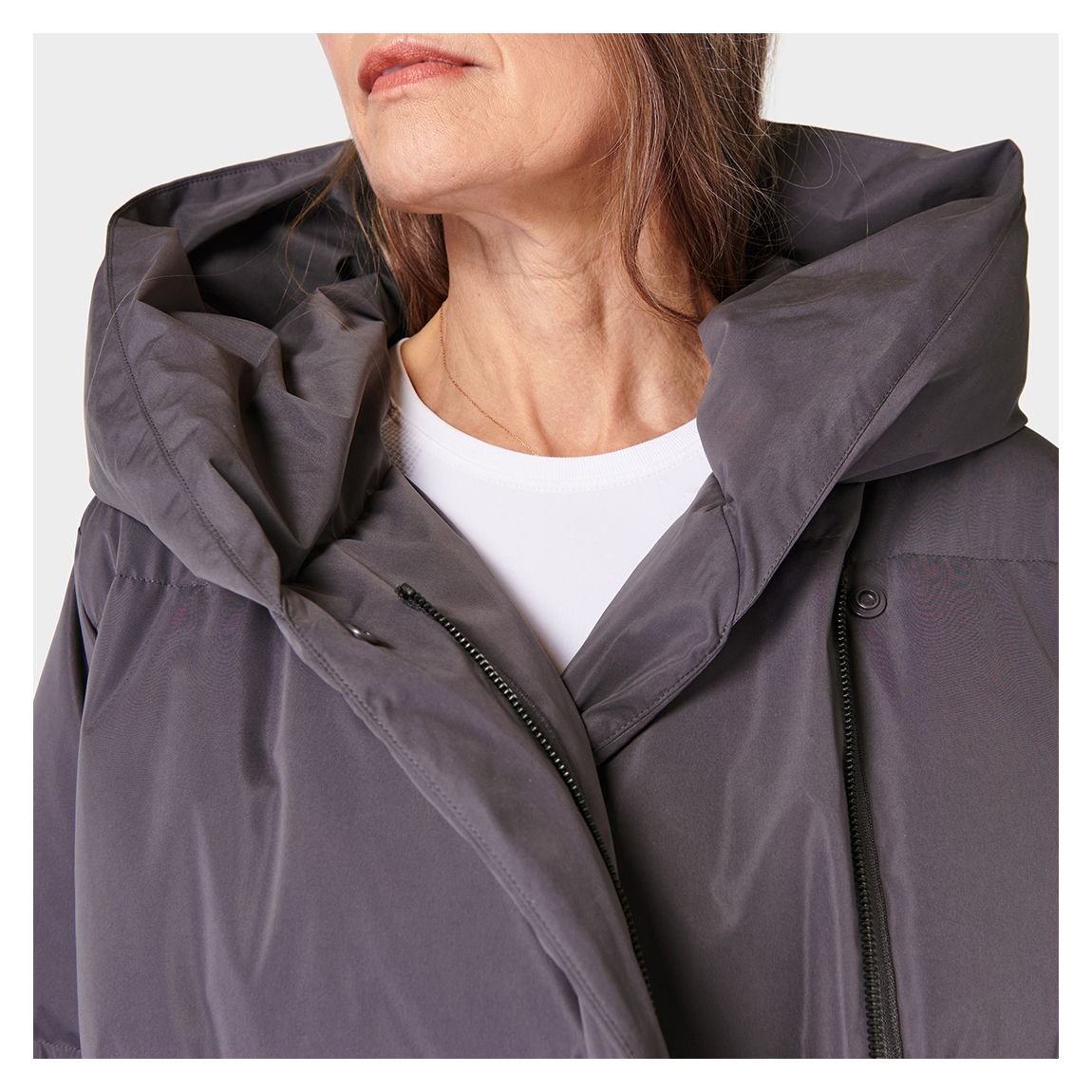 Urban Grey Cocoon Puffa Wrap Coat