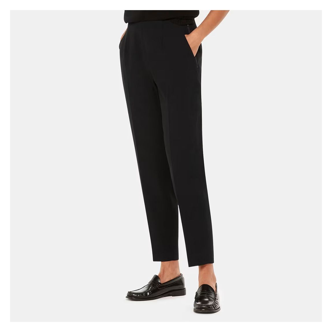 Black Ella Essential Wool Blend Trousers